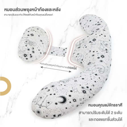 หมอนสำหรับแม่ KUKU PLUS ลายราศี สีชมพู_3